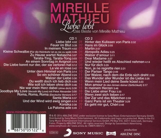 Mireille Mathieu 2014 - Liebe lebt - Das Beste von Mireille Mathieu - Back.jpg