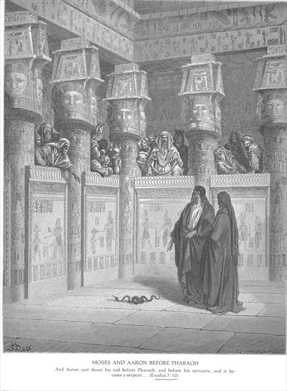 Stary i Nowy Testament - Ryciny - OT-032 Moses and Aaron Appear before Pharaoh.jpg
